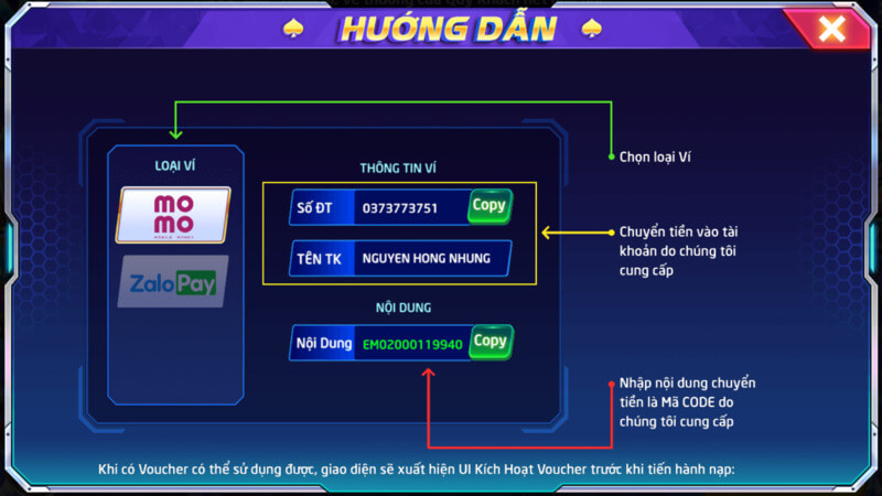 Hướng dẫn chi tiết hình thức nạp tiền qua ví điện tử