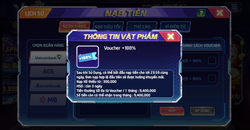 Nhanh tay nạp - hốt voucher đến 188%