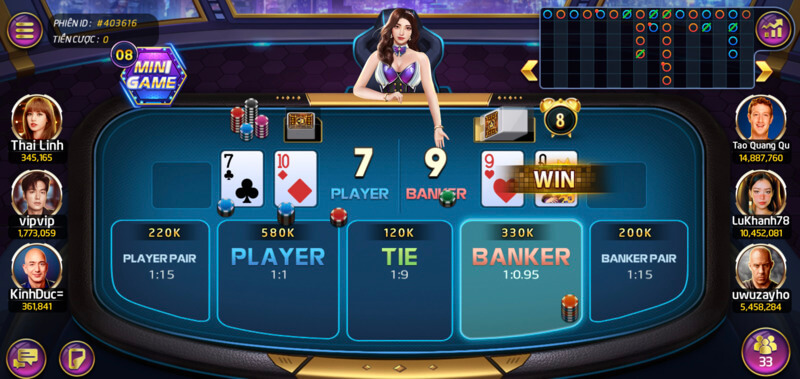 Game đánh bài online Baccarat là cái tên nổi trội hiện nay